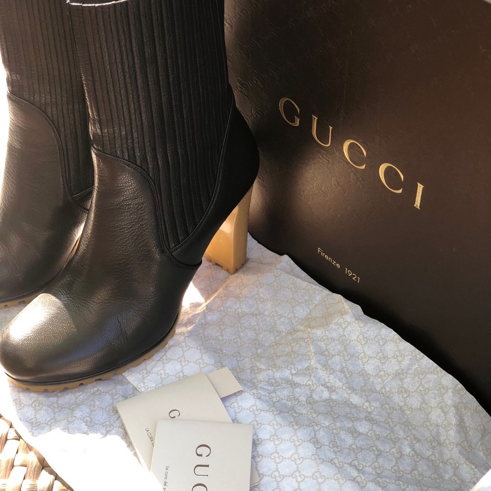 Gucci “Edith” Black Leather Boots - Picture 4 of 5